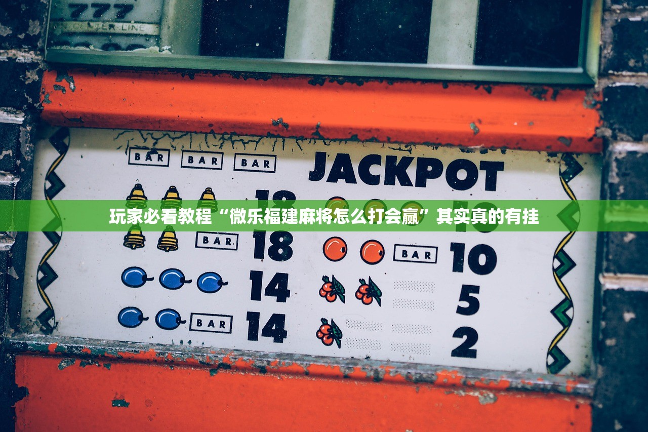 玩家必看教程“微乐福建麻将怎么打会赢	”其实真的有挂